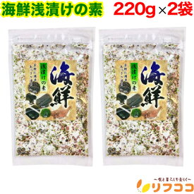 【回数制限無しのレビュー書いて10％OFFクーポン配布中♪】海鮮浅漬けの素 220g×2袋セット 国産 海鮮 浅漬けの素 お漬け物 漬け塩 昆布 するめ 天日塩 調味料 万能 大根 漬物 塩 きゅうり ナス 野菜に最適（メール便発送・追跡番号あり）
