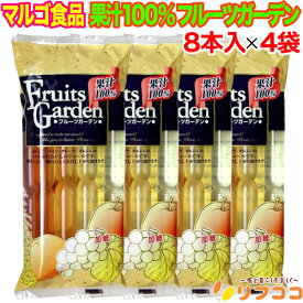 マルゴ食品 果汁100% フルーツガーデン 1袋(60ml×8本入)×4袋セット お菓子 棒ジュース 果汁100 棒ジュース 棒アイス シャーベット チューペット アイス ボッキンアイス