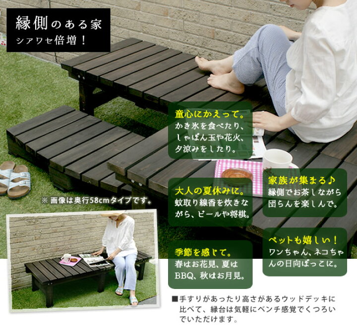 楽天市場 デッキ縁台 180 90cm ウッドデッキ風 簡単 縁側 本格的 Diy 木製 天然木 庭 ベランダ マンション おしゃれ 小型 北欧 ガーデン 屋外 家具 ライトブラウン ダークブラウン ガーデン Diyインテリアのお店 Colorspro 楽天市場 デッキ縁台 180 90cm ウッドデッキ風 簡単 縁側 本格的 Diy 木製 天然木 庭 ベランダ マンション おしゃれ 小型 北欧 ガーデン 屋外 家具 ライトブラウン ダークブラウン ガーデン Diyインテリアのお店 Colorspro