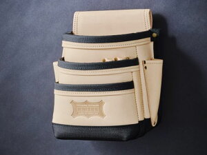 KNICKS ニックス KNB-301DD/総ヌメ革使用3段腰袋(バリスティック補強仕上げ)