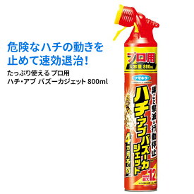 プロ用ハチ・アブ バズーカジェット 800ml 4902424441154 フマキラー 殺虫スプレー 防虫 蜂 虻 アウトドア 屋外 野外 園芸 ガーデニング 害虫対策 忌避剤 農業 農作業 ヒマサ金物