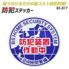 【メール便】防犯シール【防犯装置作動中・地球VER】Sサイズ2枚組 豊光 BS−817 ガラス、窓、ドアなどに貼りつけるだけの簡単防犯対策【防犯グッズ】