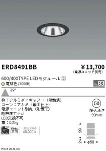 【15,000円〜送料無料※】遠藤照明 グレアレスベース_600タイプ_鏡面_黒_広角_3000K ERD8491BB (※北海道・沖縄・離島を除く)