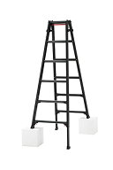 長谷川工業(Hasegawa) BLACK LABEL 伸縮式はしご兼用脚立(ワンタッチバー付) RYZB-18a (1.61~1.92m) (