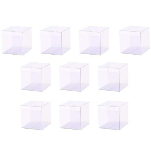 ギフトボックス 10個セット 5x5x5cm 透明プラスチックケース 包装 プレゼント ギフトボックス クリア 折り畳みボックス 贈り物 クリア