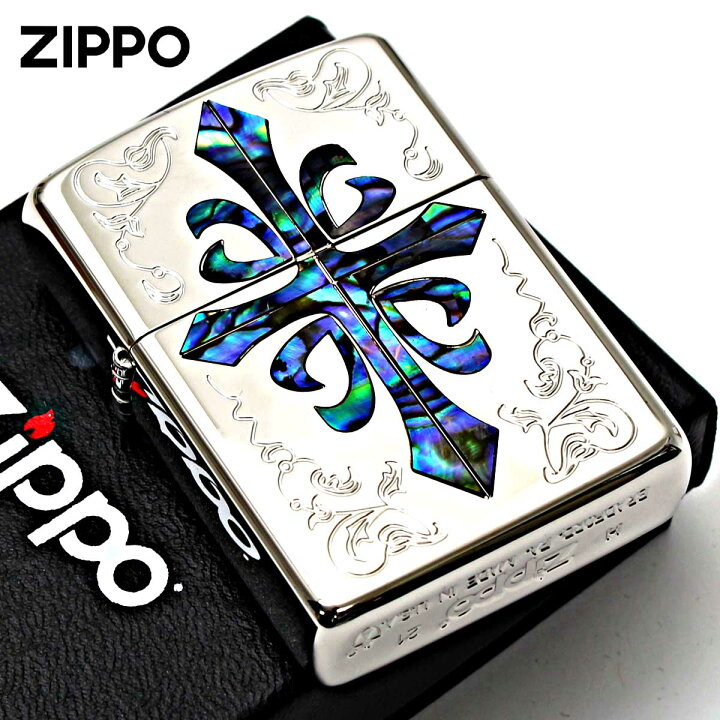 楽天市場】Zippo ジッポライター アーマー クロス 十字架 シェル 貝 