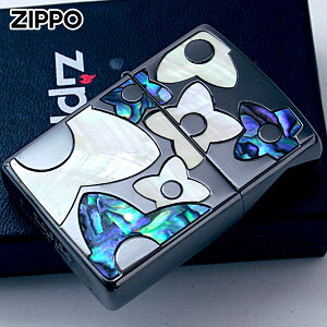 Zippo �W�b�|���C�^�[ �V�F�� �L �C�����C �ۛ� �t�����[ �� �u���b�N Shell Flower BK 1201S836 ���[���֐�p���i
