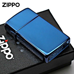 Zippo �W�b�|���C�^�[ �X���� �T�t�@�C�A ���n �� �u���[ ���� �|���b�V�� SLIM High Polish Blue No.20494 ���[���֐�p���i