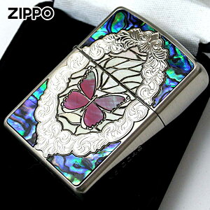 Zippo �W�b�|���C�^�[ �A�[�}�[ �V�F�� ���X �o�^�t���C ���b�h ARMOR Butterfly and Rose Antique Nickel �V���A���ԍ� RD ���[���֐�p���i