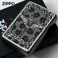 Zippo ジッポライター ランジェリー セクシー 蝶々 バタフライ 両面加工 ネオブラック シルバー W Sexy B…