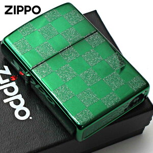 Zippo �W�b�|���C�^�[ �`�F�b�N ���� �􉽊w�͗l ���ʉ��H �O���[�� �W�I���g���b�N GEOMETRIC CHECK 25CK-GR ���[���֐�p���i
