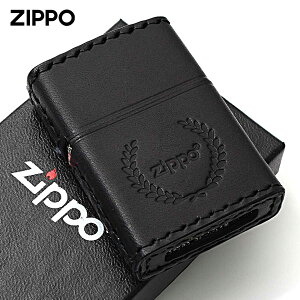 Zippo �W�b�|���C�^�[ �v���� ���v ���U�[ �W�b�| ���S ���j�� �u���b�N �n���h���C�h ��D�� REAL LEATHER ZIPPO LOGO B-7 ���[���֐�p���i