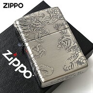 Zippo ジッポライター 龍虎 ドラゴン タイガー 4面連続デザイン ニッケルメッキ ブラッシュド Dragon and…