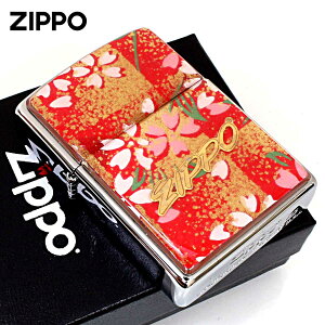 Zippo ジッポライター 友禅和紙 伝統 和柄 ジッポ ロゴ 桜 赤 1201S915 メール便専用商品