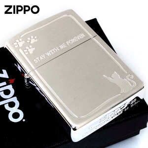 Zippo �W�b�|���C�^�[ �l�R �L ���� STAY WITH ME FOREVER ���܂ł��ꏏ�ɂ��� �V���o�[ 2SS-CATSTAY ���[���֐�p���i