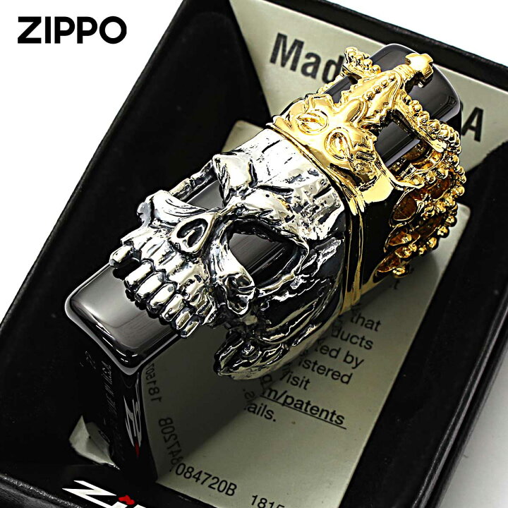 楽天市場】Zippo ジッポー スカル ドクロ 骸骨 スカルクラウン メタル 