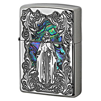 Zippoジッポーディープエッチングアラベスクマリアシェルニッケルいぶしzippoジッポライターオプション購入で名入れ可