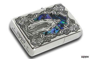 Zippoジッポーディープエッチングアラベスクマリアシェルニッケルいぶしzippoジッポライターオプション購入で名入れ可