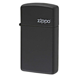 Zippo �W�b�|�[ �X���� �u���b�N �}�b�g �W�b�| ���S SLIM Black Matte Zippo Logo 1618ZL �v���[���g ���蕨 ���� �V���v�� �I�v�V�����w���Ŗ������ ���[���։�