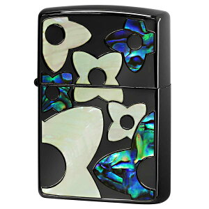 Zippo �W�b�|�[ �V�F�� �L �C�����C �ۛ� �t�����[ �� �u���b�N Shell Flower BK 1201S836 �v���[���g ���蕨 ���� ���킢�� ���� �I�v�V�����w���Ŗ������