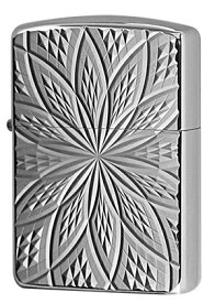 Zippo ジッポー アーマー D C BLOOM2 （C）White Nickel zippo ジッポ ライター オプション購入で名入れ可 メール便可