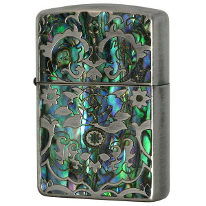 Zippo �W�b�|�[ �A�[�}�[ �V�F�� ���U�C�N�V�F�� ARMOR Mosaic Shell Antique Nickel A �v���[���g ���蕨 ���� ���� �I�v�V�����w���Ŗ������
