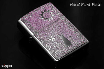 Zippoジッポー200FlatBottomMetalPaintPlate2MPP-CatPKzippoジッポライターオプション購入で名入れ可