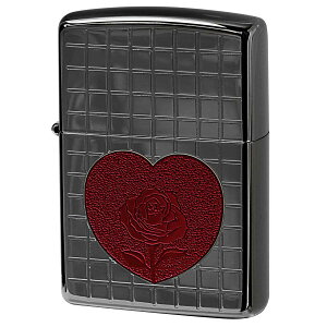 Zippo �W�b�|�[ �n�[�g �K�N �`�^�j���[���R�[�e�B���O �O���[ TITANIUM COATING Heart Rose Black Gray TC-B �v���[���g ���蕨 ���� ���킢�� �I�v�V�����w���Ŗ������ ���[���։�