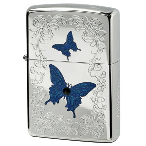 Zippo �W�b�|�[ ���X �o�^�t���C �u���[ �z���C�g�j�b�P�� Blue Butterfly White Nickel �V���A���ԍ� White Nickel �v���[���g ���蕨 ���� ���킢�� �I�v�V�����w���Ŗ������