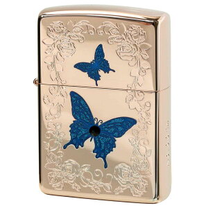 Zippo �W�b�|�[ ���X �o�^�t���C �u���[ ���[�Y�s���N Blue Butterfly Rose Pink �V���A���ԍ� Rose Pink �v���[���g ���蕨 ���� ���킢�� �I�v�V�����w���Ŗ������