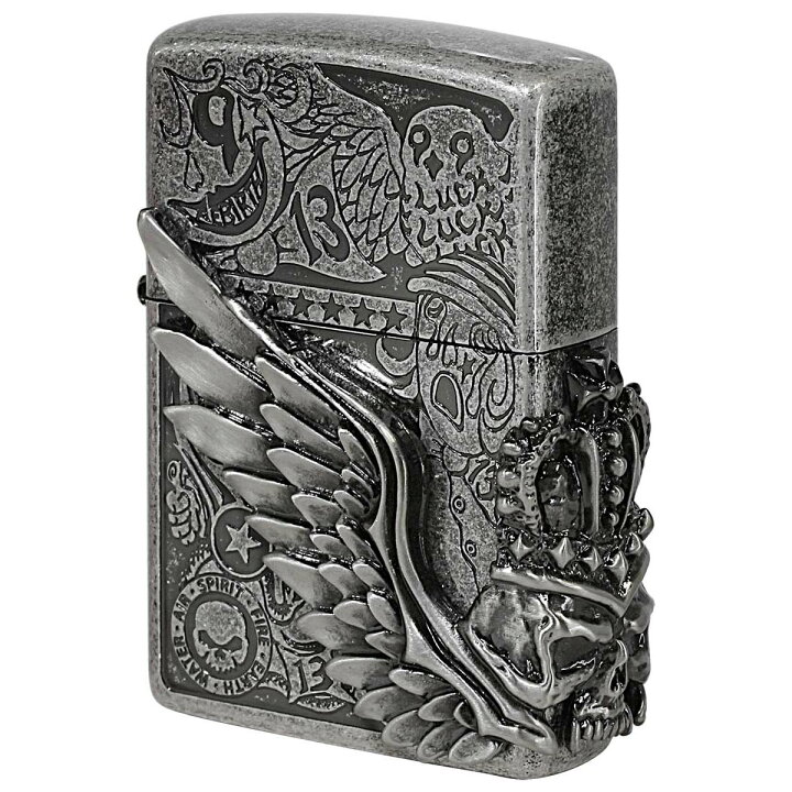 楽天市場】Zippo ジッポー スカル ドクロ 骸骨 羽 ウイング 