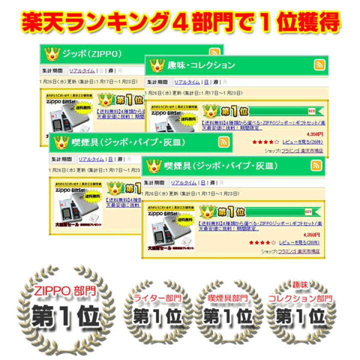 楽天市場】名入れ無料zippo ランキング4冠達成 Zippo ジッポ ギフト 