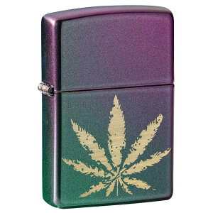 Zippo �W�b�|�[ �}���t�@�i ���[�t �t Counter Culture Marijuana Leaf On Iridescent Violet �ʒ��F �C���f�b�Z���g 49185 �v���[���g ���蕨 �j�� ���������� USA���f�� �T�u�J���`���[ �I�v�V�����w���Ŗ�����