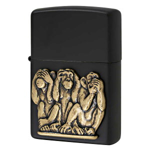 Zippo �W�b�|�[ �O�� ������ �������� ���킴�� Three wise monkeys �u���b�N�}�b�g 29409 �v���[���g ���蕨 �j�� ���������� USA���f�� �I�v�V�����w���Ŗ������ ���[���։�