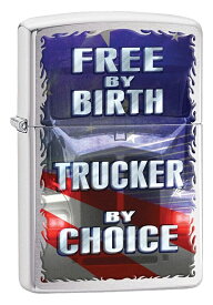 Zippo ジッポー USモデル Free by Birth, Trucker by Choice 29078 zippo ジッポ ライター オプション購入で名入れ可 メール便可