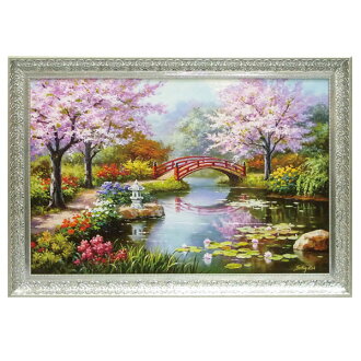 art painting landscape painting interior door sun kim japanese garden sk 20005 - Japanese Garden Cherry Blossom Paintings art painting landscape painting interior door sun kim japanese garden sk 20005 - Japanese Garden Cherry Blossom Paintings