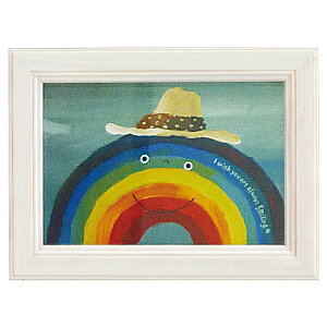 アートパネル 動物 18×13.5cm 武内祐人 虹 空 武内祐人 壁掛けアート アート パネル 北欧 壁掛け 卓上 両用 子供部屋 インテリア 小さい 絵 かわいい おしゃれ 武内祐人 虹 アートフレーム