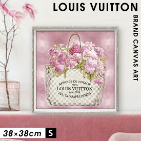 アートパネル ブランド ルイヴィトン LOUIS VUITTON Sサイズ オマージュ キャンバスアート フレーム付き オマージュアート ブランドポスター ピンクブーケオンピンク マドレーヌ ブレイク ハイブランド アート インテリアアート ブランド雑貨 ゴールドフレーム