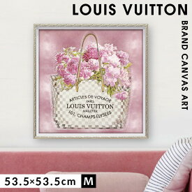 アートパネル ブランド ルイヴィトン LOUIS VUITTON Mサイズ オマージュ キャンバスアート フレーム付き オマージュアート ブランドポスター ピンクブーケオンピンク マドレーヌ ブレイク ハイブランド アート インテリアアート ブランド雑貨 ゴールドフレーム