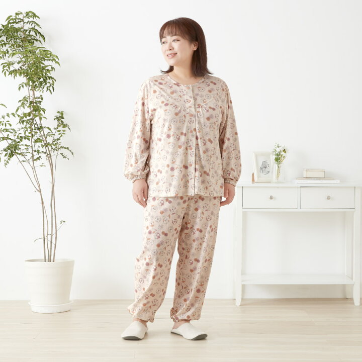 【 楽天スーパーSALE 】 女性 シニア パジャマ オールシーズン 全2色 M/L 【 のびのびストレッチ半開パジャマ K23 】  敬老の日 着やすい 介護 衣料  シニア レディース 母 祖母 おばあちゃん 50代 60代 70代 80代 90代