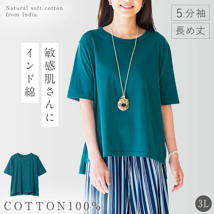 楽天市場】やわらかい 綿100%Tシャツ 5分袖Tシャツ 5分袖 シンプル 