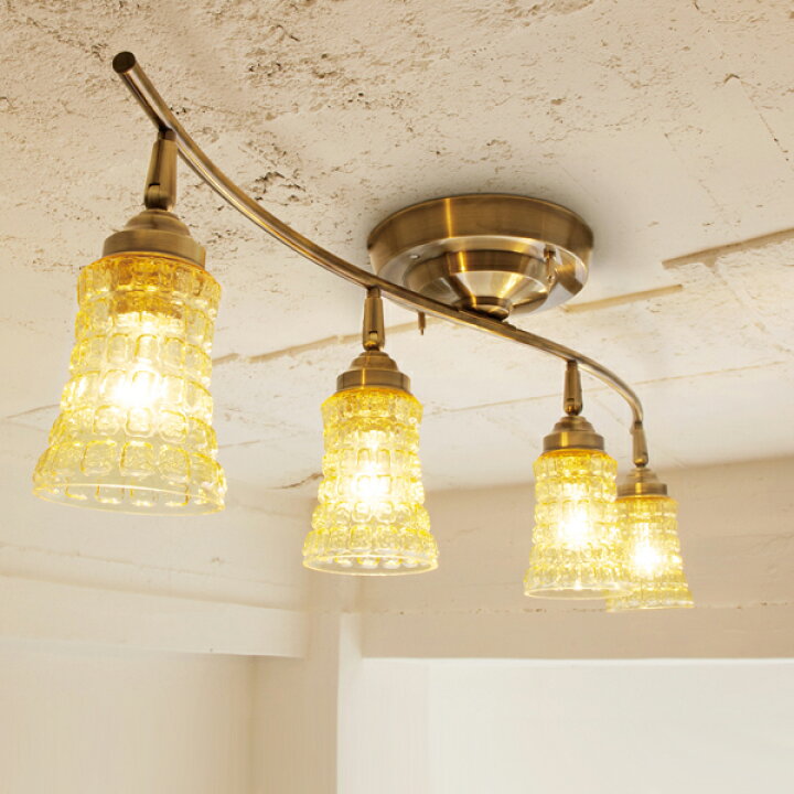 楽天市場】4灯シーリングライト ガラス 調光可 AMARETTO-CEILING LAMP 