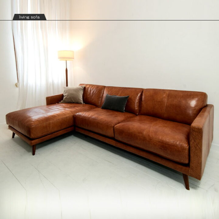 楽天市場】【受注生産】genuine leather sofa 本革レザーソファ 2.5人 