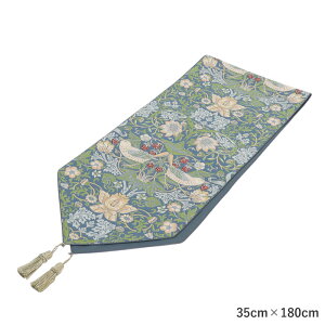 �E�B���A���E�����X �������D�_ William Morris Strawberry Thief �e�[�u�������i�[ �u���[�O���[�� 35cm×180cm