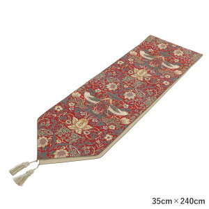 �E�B���A���E�����X �������D�_ William Morris Strawberry Thief �e�[�u�������i�[ ���b�h 35cm×240cm