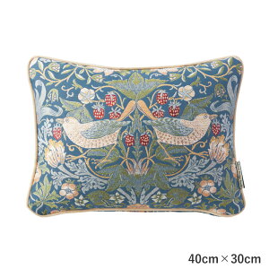 �E�B���A���E�����X �������D�_ William Morris Strawberry Thief �s���[�N�b�V�����J�o�[ �u���[�O���[�� 40cm×30cm