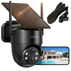 固定ストラップ付きで穴あけ不要【800万高画素・ ソーラーパネル一体型で配線不要】防犯カメラ 屋外 ソーラー 工事不要 永久に無料クラウド 監視カメラ 電源不要 夜間カラー撮影 人体検知 パンチルト 電池式 ぼうはんかめら 車上荒らし 駐車場 介護 盗難防止 空き巣 防犯対策