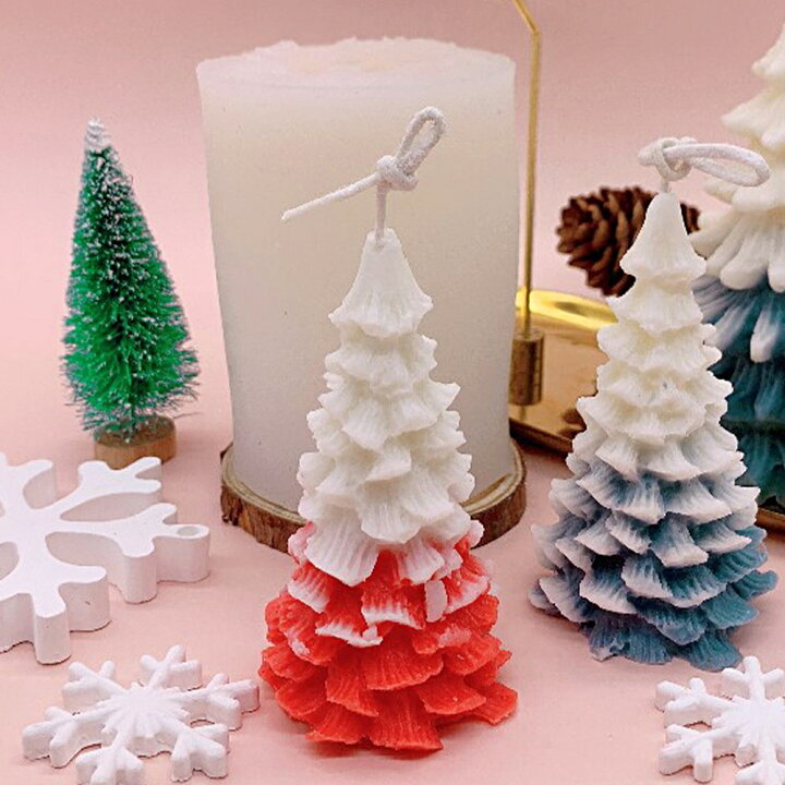 楽天市場 3dシリコンキャンドルモールド クリスマスツリー Diy手作りワックスソープクラフトモールド クリスマスギフト 杉の木の形キャンドル作り用モールド L Lighting楽天市場店