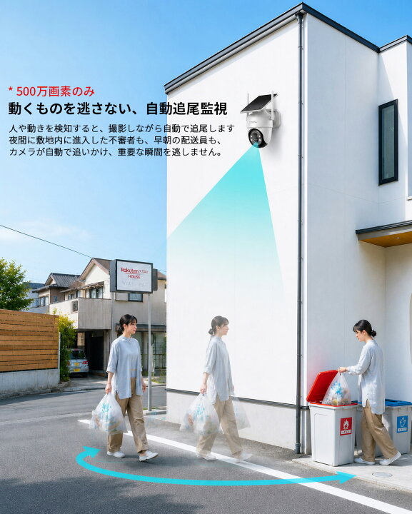 楽天市場】【固定ベルト付きで穴あけ不要・最大800万画素・自動追尾 