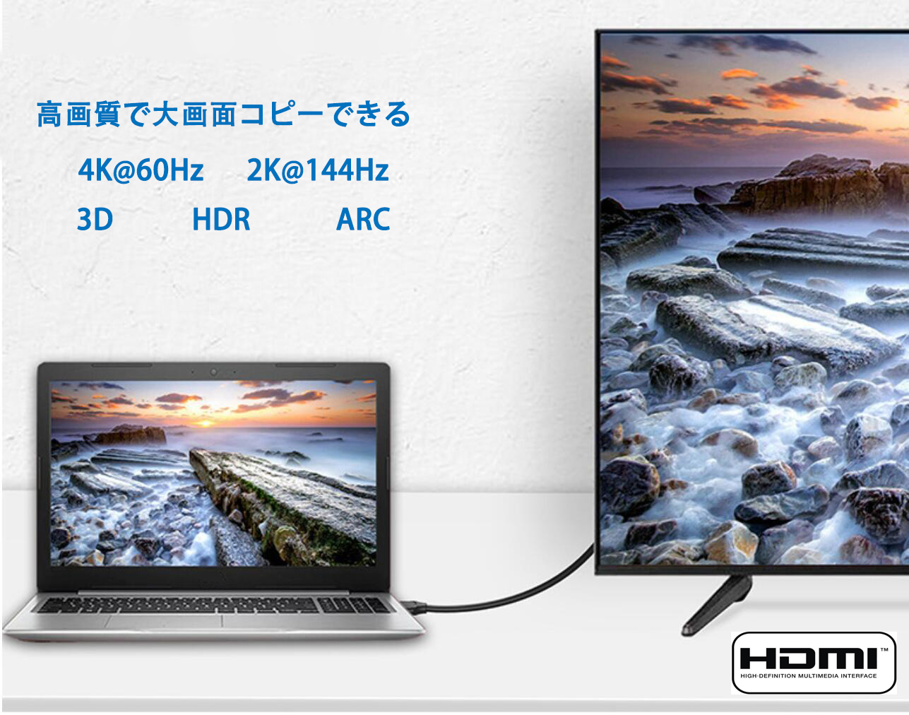 HDMIケーブル 1.5m  150cm Ver.2.0b規格 4K 8K 3D テレビ対応  イーサネット 高耐久 ハイスピード HIGH-Speed Ethernet 1.5メートル Switch  PS5 PS4 Fire TVなど適用  1m 1.5m 2m 3m 5m 10m 20m 30m もあります 送料無料